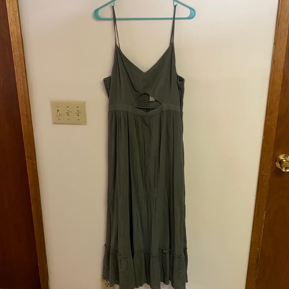 Aerie Olive Green Maxi Dress